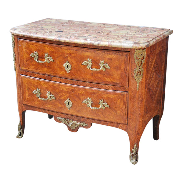 Commode En Placage D Period Régence XVIII