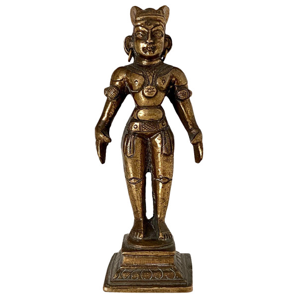 Indien, 1920er/1930er Jahre, Marapachi-Fruchtbarkeitspuppe aus Bronze.