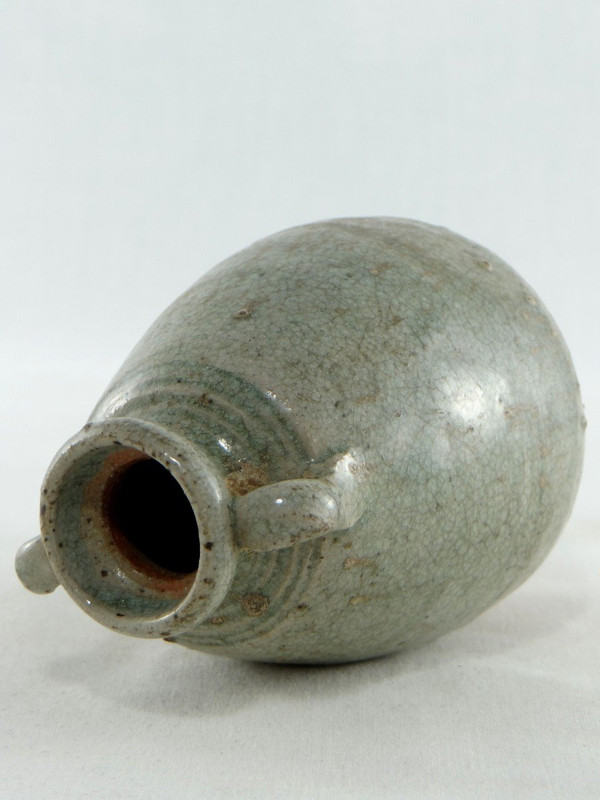 Thailand, Sawankhalok, 14th-16th Century, Small Celadon Ceramic Jar.