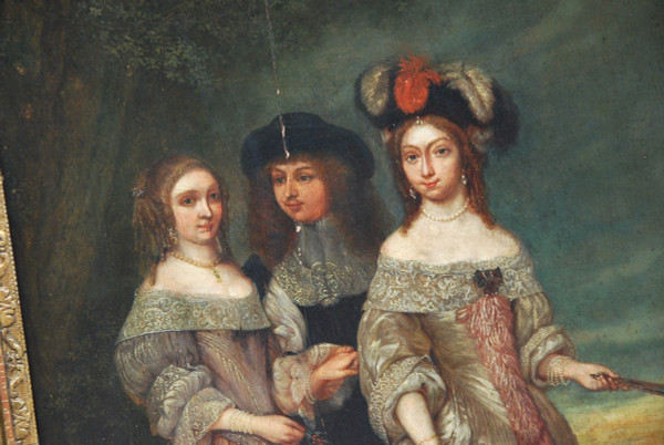 Family Portrait Workshop Of Netscher 17th Century