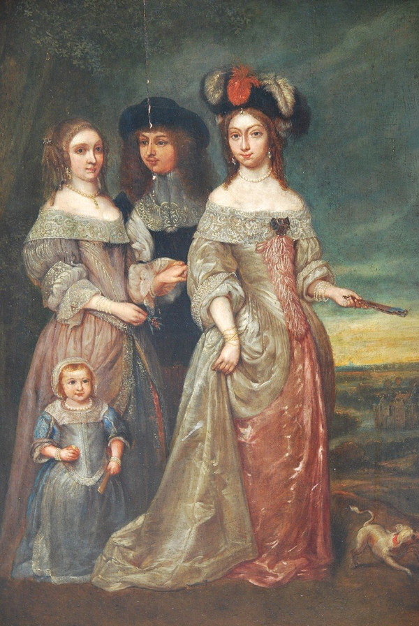 Family Portrait Workshop Of Netscher 17th Century