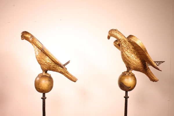 Pair Of Eagles 16 ° Century From In The Form Of Lectern