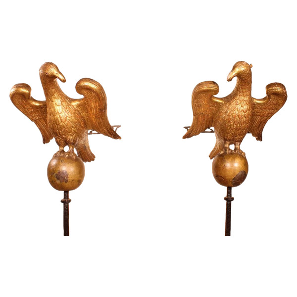 Pair Of Eagles 16 ° Century From In The Form Of Lectern