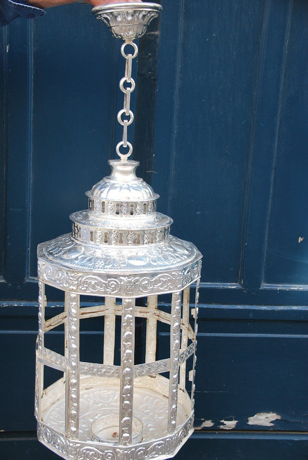 Important Middle Eastern Style Silver Tole Lantern