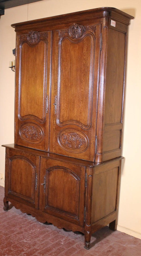 Buffet Two Corps Louis XV In Oak 18th Century France