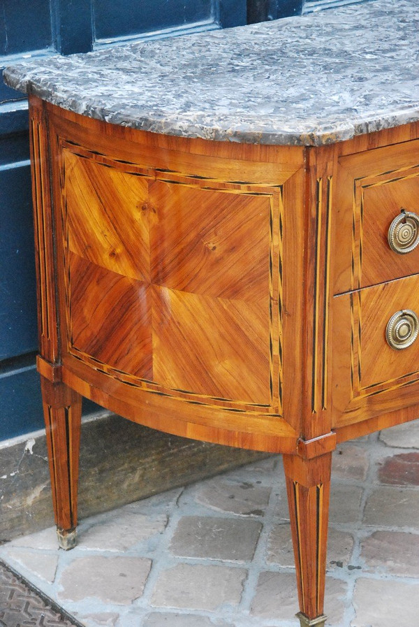 Louis XVI Period Half Moon Commode