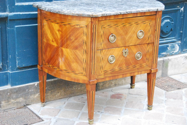 Louis XVI Period Half Moon Commode