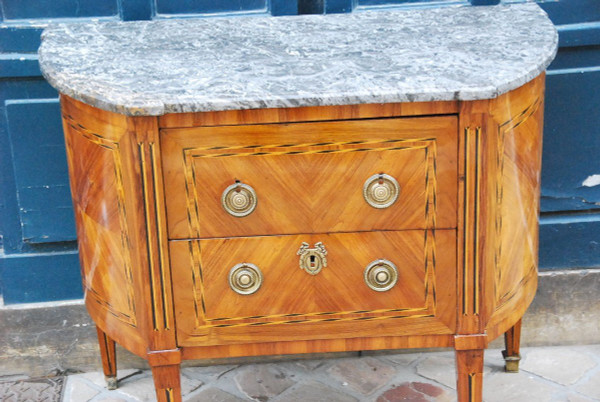 Louis XVI Period Half Moon Commode