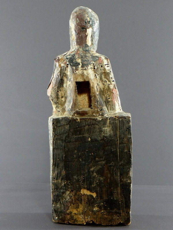 China, späte Ming-Zeit, beginnende Qing-Zeit, 17. Jahrhundert, Kouan-Yin-Statue aus lackiertem und vergoldetem Holz.