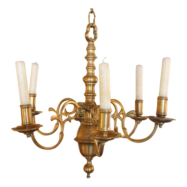 Lustre français du  18° Siècle En Bronze 6 Branches