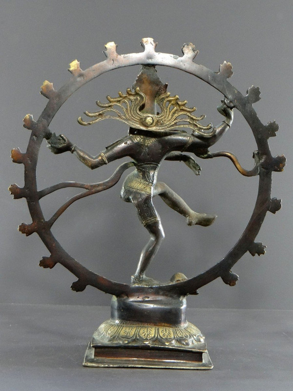 India, First Half Of The 20th Century, Bronze Statue Of Shiva Cosmic Dancer.