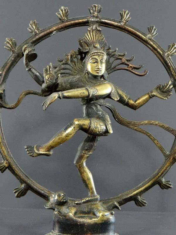 India, First Half Of The 20th Century, Bronze Statue Of Shiva Cosmic Dancer.