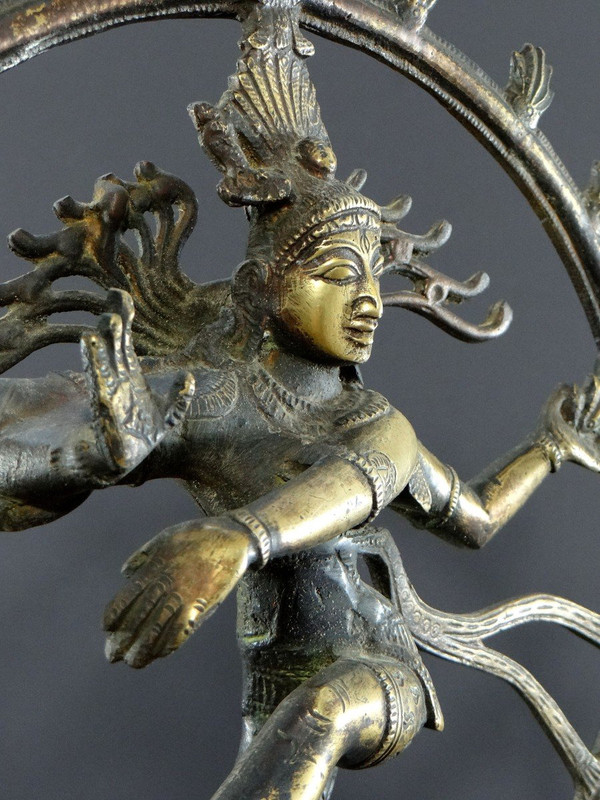 India, First Half Of The 20th Century, Bronze Statue Of Shiva Cosmic Dancer.