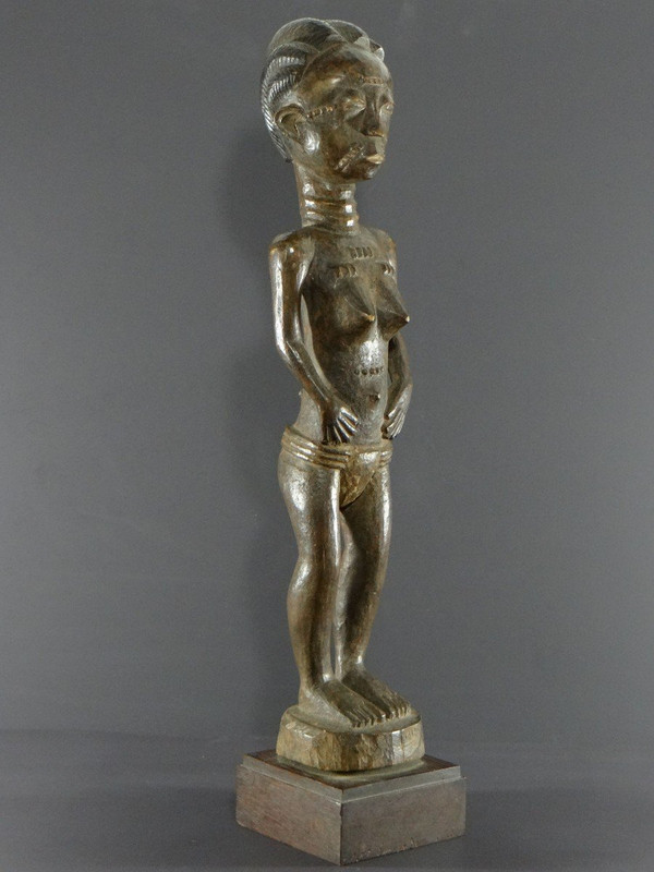 Côte d'Ivoire, Peuple Baoulé, Vers 1950, Statue Féminine Baoulé Ou Abron.