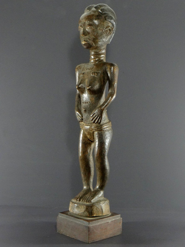 Côte d'Ivoire, Peuple Baoulé, Vers 1950, Statue Féminine Baoulé Ou Abron.