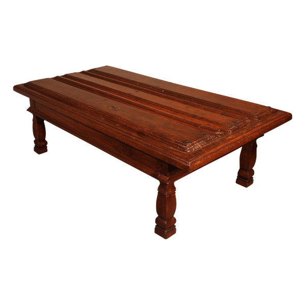 Coffee Table Formed With An Old 17th Century Spanish Door In Chestnut