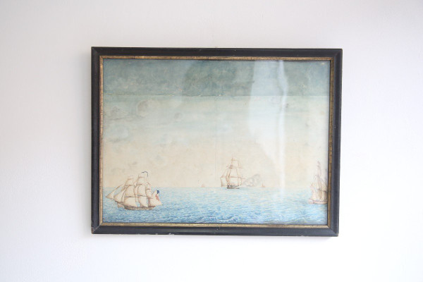 pair of watercolours, seascapes from the early 19th century