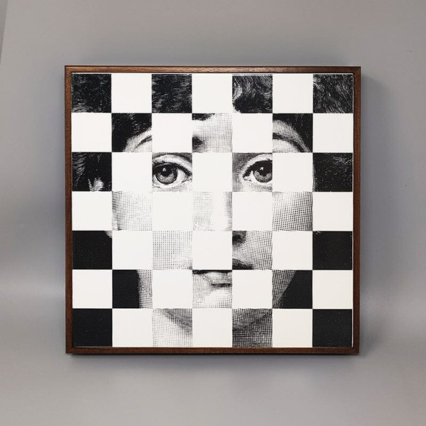 1970 Magnificent chess board - Game set - by Piero Fornasetti. Made in Italy