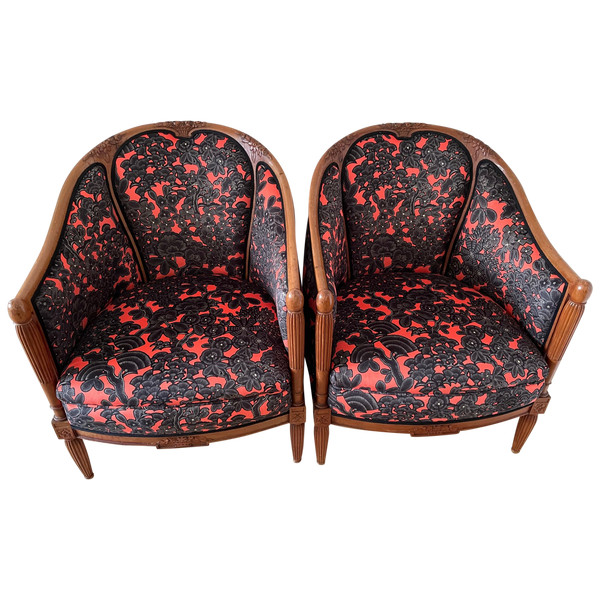 Pair of Art Deco armchairs in the style of Paul Follot