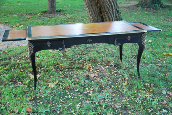 Flat Desk In Blackened Pear Wood, Louis XV