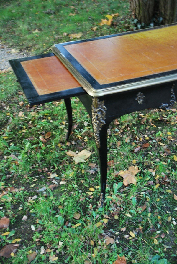 Flat Desk In Blackened Pear Wood, Louis XV