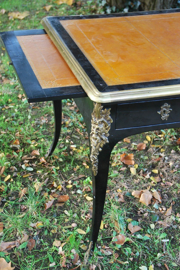 Flat Desk In Blackened Pear Wood, Louis XV