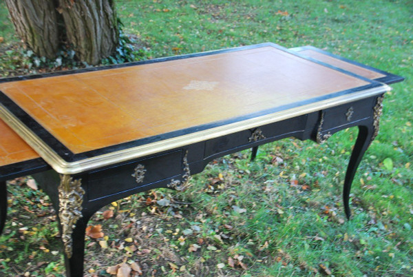 Flat Desk In Blackened Pear Wood, Louis XV