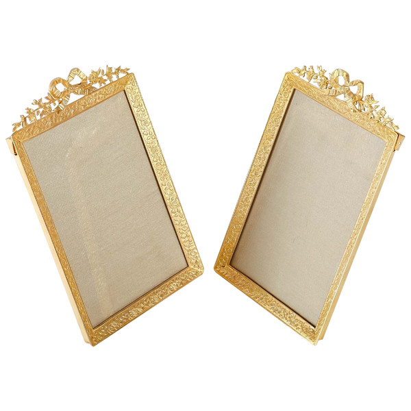 Pair Of Louis XVI Style Photo Frames In Gilt Bronze