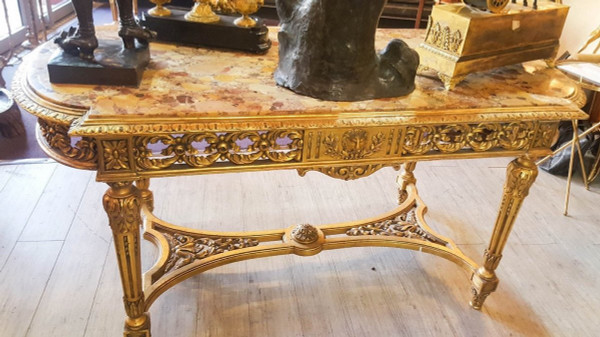 Center Table In Golden Wood Late Nineteenth