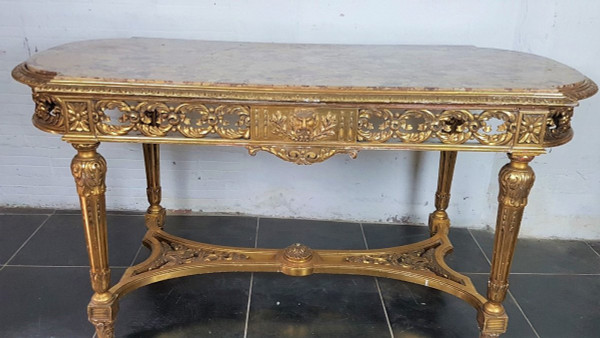 Center Table In Golden Wood Late Nineteenth