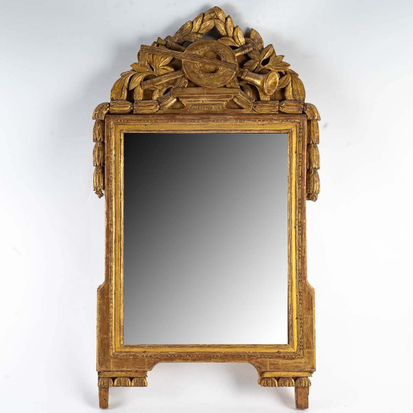 Louis XVI period Gilded Carved Wood Mirror