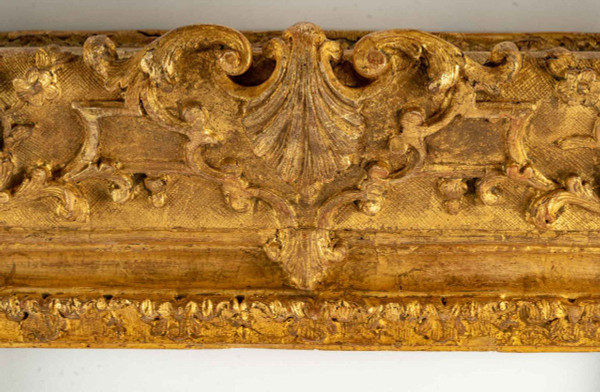 Very Beautiful Frame In Golden Carved Wood, Louis XIV Period - Regency