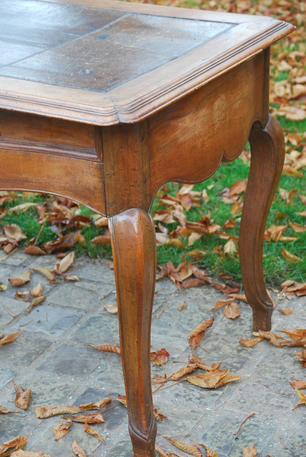 Flat Desk In Walnut Louis XV / 18th Century Period