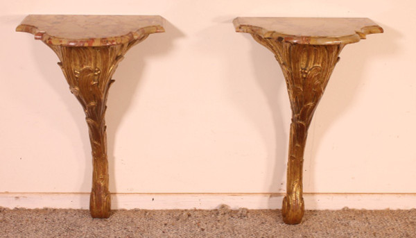 Pair Of Small Louis XV-19th Century Consoles