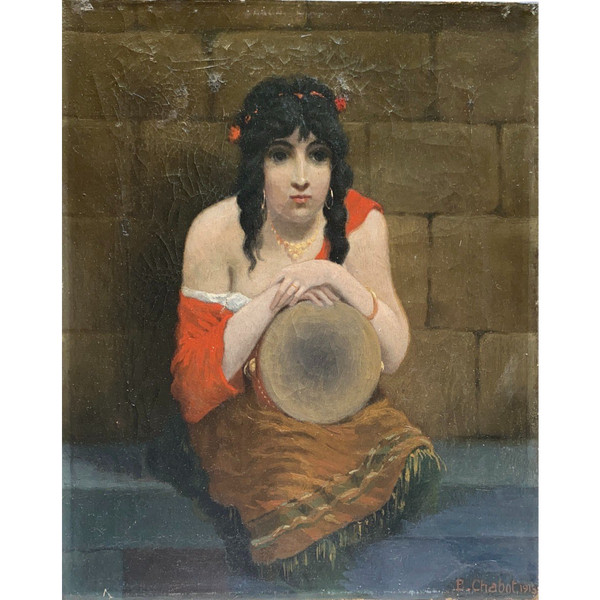 E. Chabot (xix-xx.) - Die Bohémienne Au Tambourin, 1913