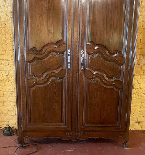 Armoire Louis XV En Chêne-19° Siècle