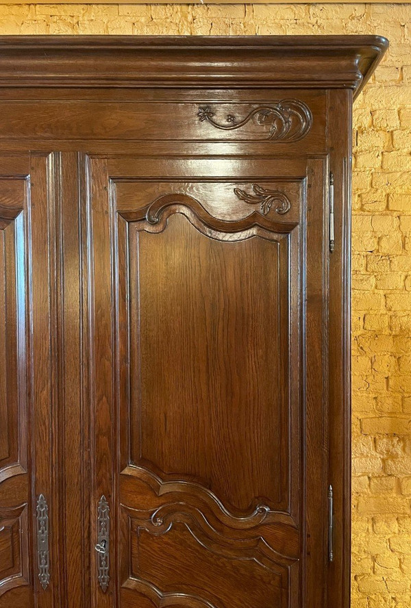 Armoire Louis XV En Chêne-19° Siècle