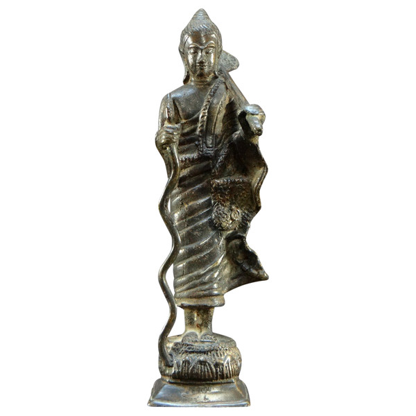 Cambodge, XIXème Siècle, Statue De Bouddha En Bronze.