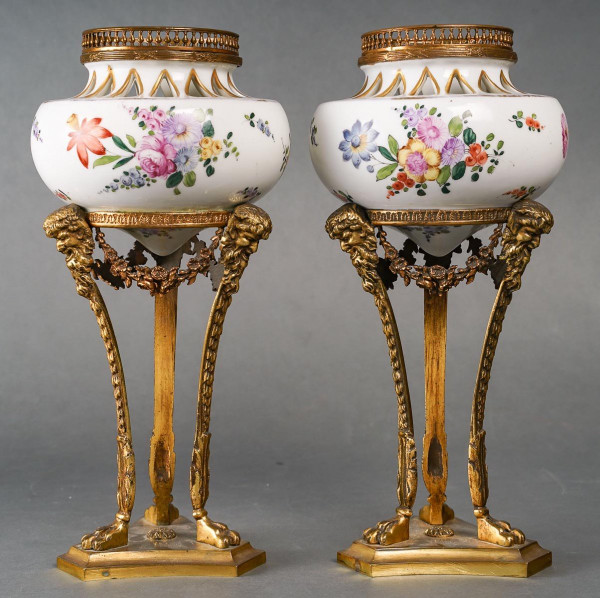 Pair Of Porcelain Perfume Burners Late Nineteenth Century