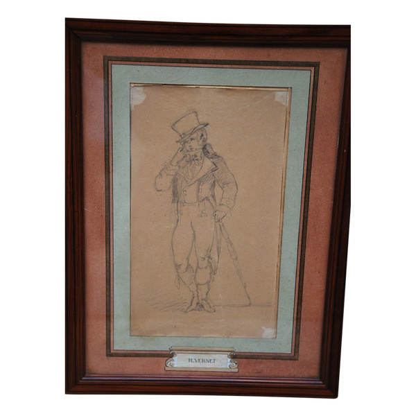 Dessin Dandy Par Horace Vernet  XIXe