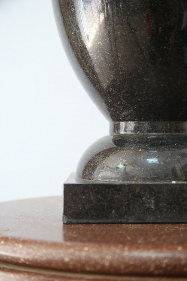 Black Marble Urn Vase.