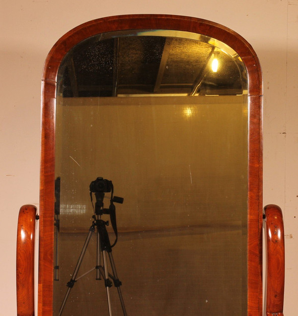 Mahogany Psyche Mirror-19th Century