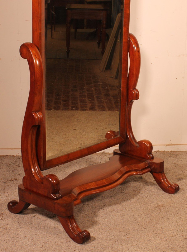 Mahogany Psyche Mirror-19th Century