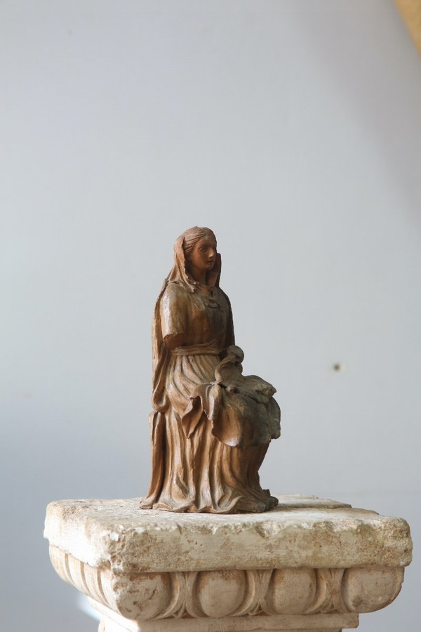 Virgin and Child in terracotta, Italian work from the 16th century