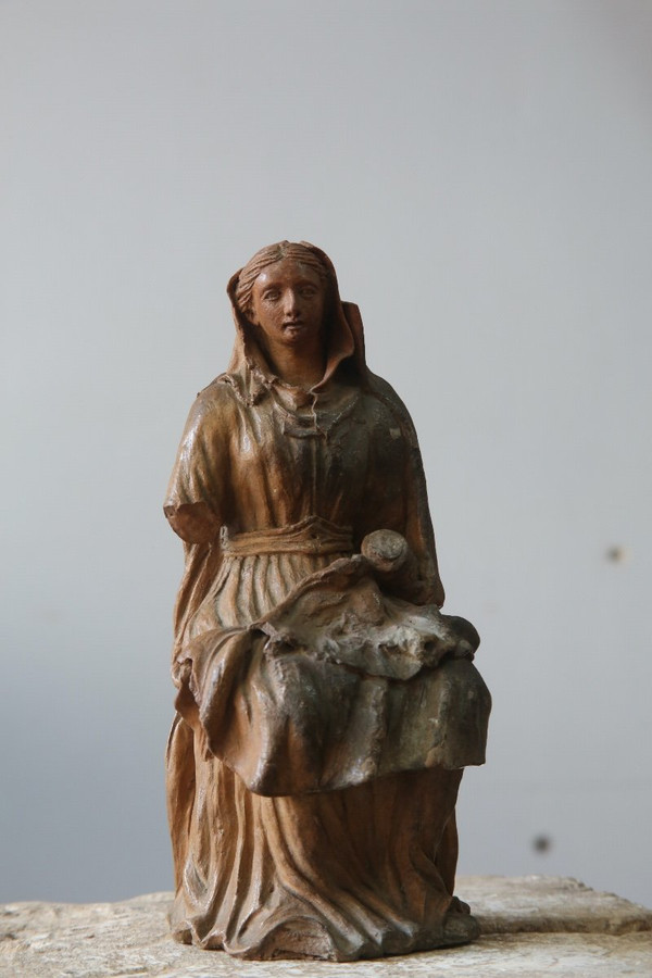 Virgin and Child in terracotta, Italian work from the 16th century