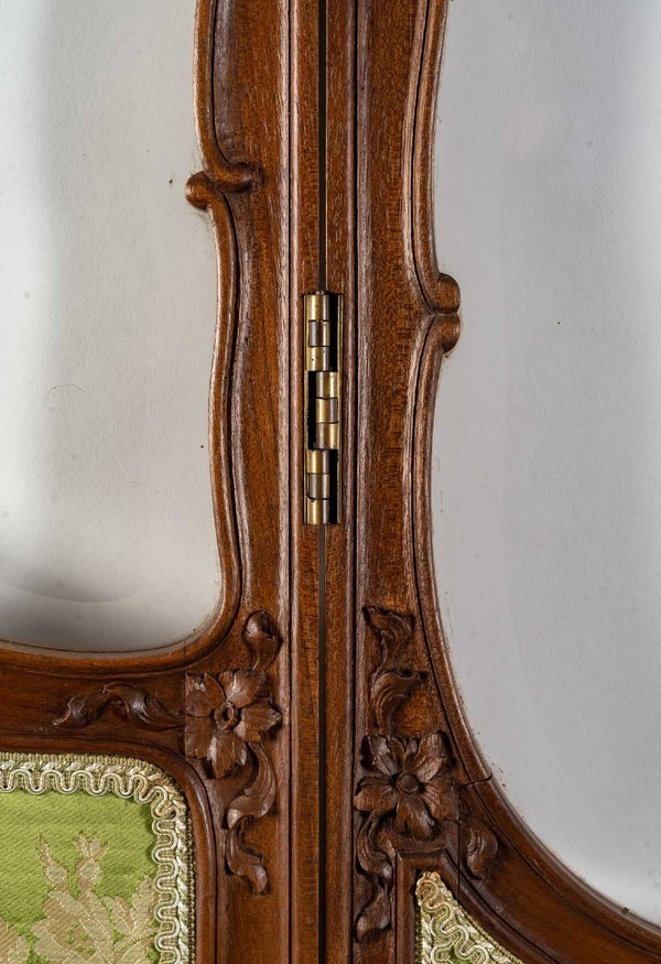 Screen In Carved Wood Louis XV Style, XIXth Century