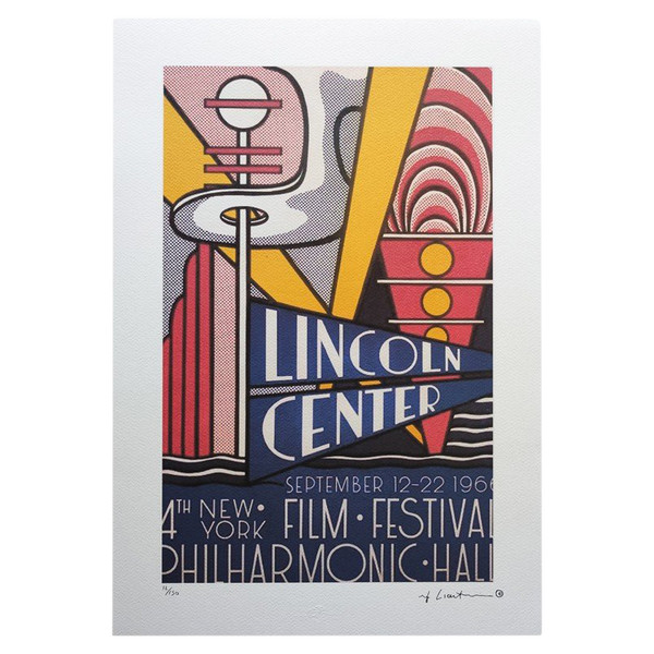 1980 Superba litografia originale Roy Lichtenstein "Lincoln Center" in edizione limitata