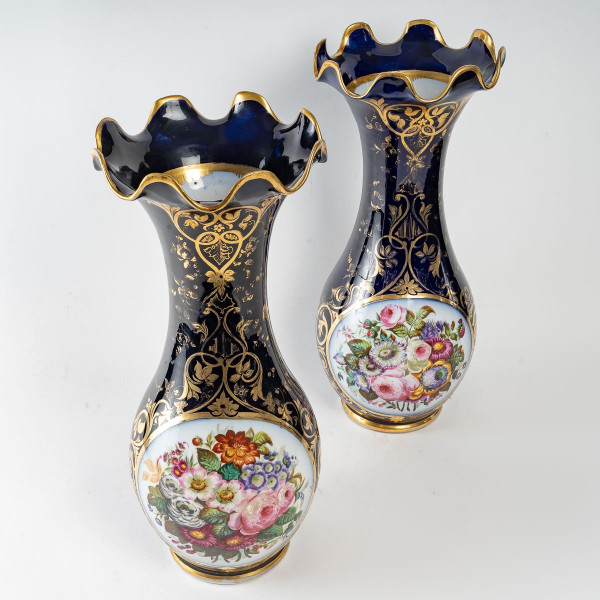 Pair Of Bayeux Porcelain Vases Late Nineteenth Century