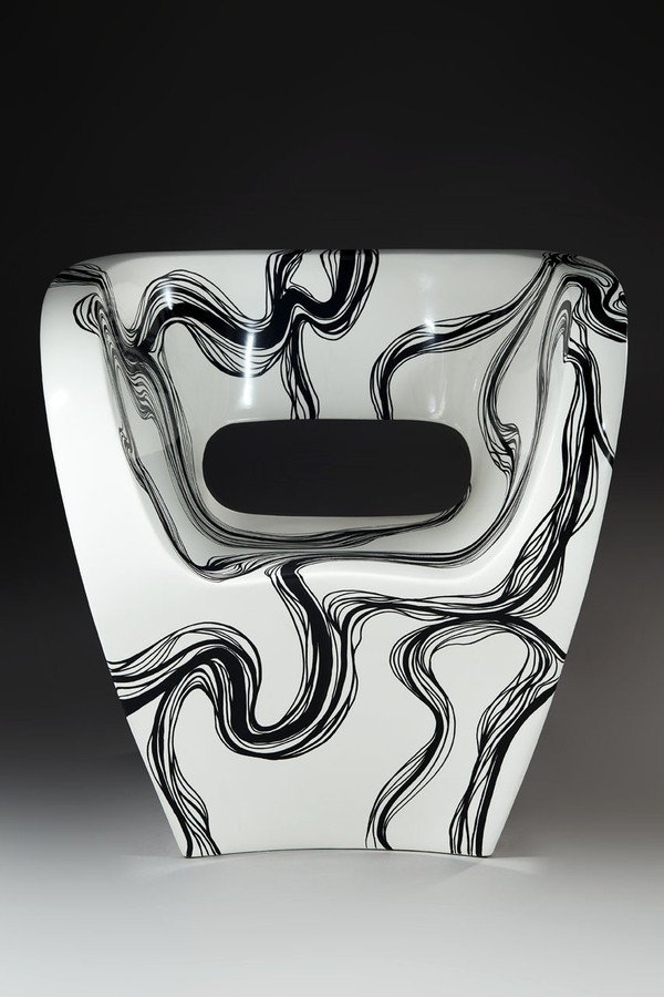 Smoke - Poltrona Little Albert di Ron Arad, dipinta a mano, firmata Amane