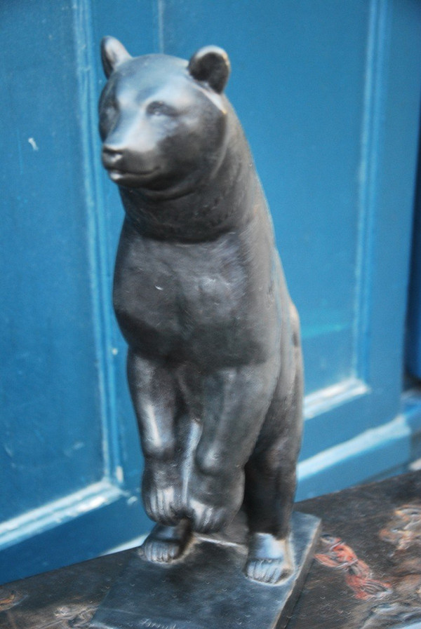 Bronze Sculpture, Bear D After Arnold Huggler